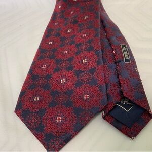 Brioni Red and Blue Floral Tie Luxury dis. 31807 silk made in Italy